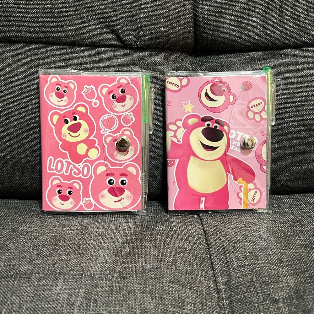 Toy Story Lotso (Lots-O-Huggin-Bear) Strawberry Bear 2- Pack Minu Notebook Pen